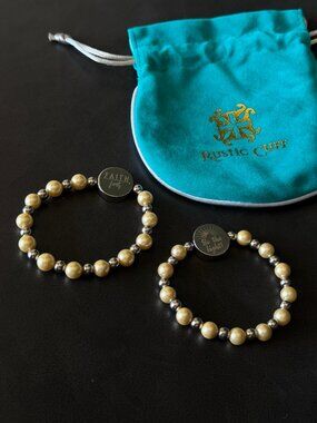 Rustic Cuff "Faith Over Fear" & "Be the Light" Beaded Bracelets Gold and Silver